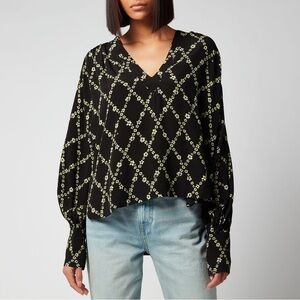 Ganni Gathered Blouse in Margarita